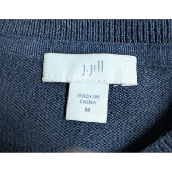 J. Jill Women's Navy Blue Sweater with White Polka Dots Size M - Picture 5 of 10
